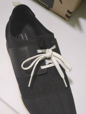 Carolina Herrera Black Runner Sneaker with White Laces